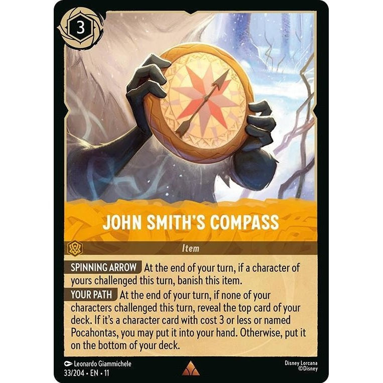 John Smith's Compass - 33/204 Rare Disney Lorcana card from Winterspell, Near Mint Normal