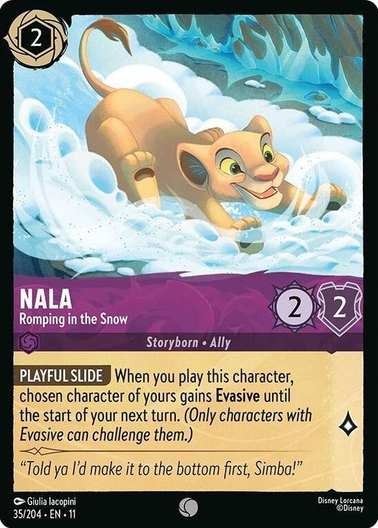 Nala - Romping in the Snow - 35/204 Common Disney Lorcana card from Winterspell, Near Mint Normal