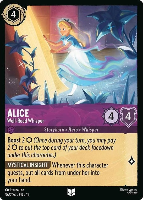 Alice - Well-Read Whisper - 36/204 Uncommon Disney Lorcana card from Winterspell, Near Mint Normal