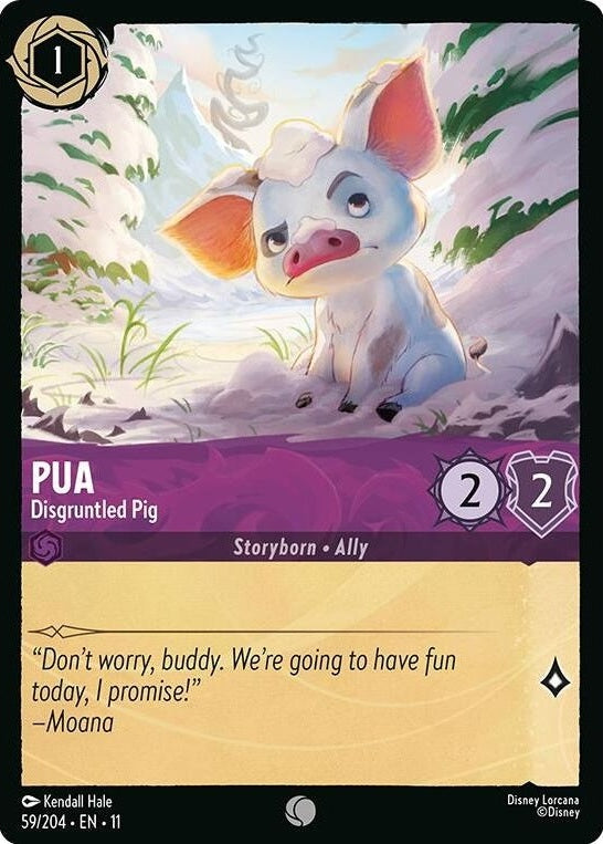 Pua - Disgruntled Pig - 59/204 Common Disney Lorcana card from Winterspell, Near Mint Normal