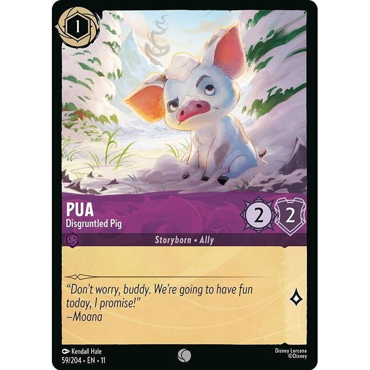 Pua - Disgruntled Pig - 59/204 Common Disney Lorcana card from Winterspell, Near Mint Normal