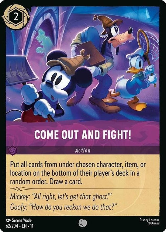 Come Out and Fight! - 62/204 Common Disney Lorcana card from Winterspell, Near Mint Normal