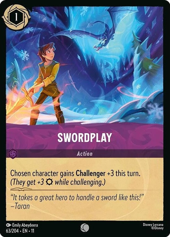 Swordplay - 63/204 Common Disney Lorcana card from Winterspell, Near Mint Normal