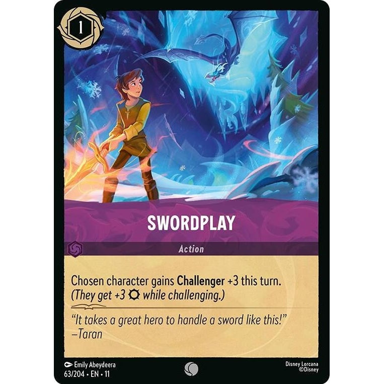 Swordplay - 63/204 Common Disney Lorcana card from Winterspell, Near Mint Normal