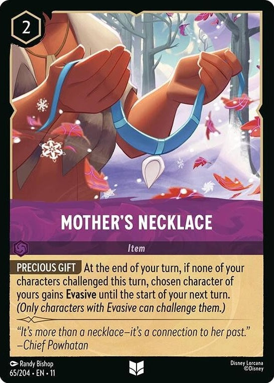 Mother's Necklace - 65/204 Uncommon Disney Lorcana card from Winterspell, Near Mint Normal