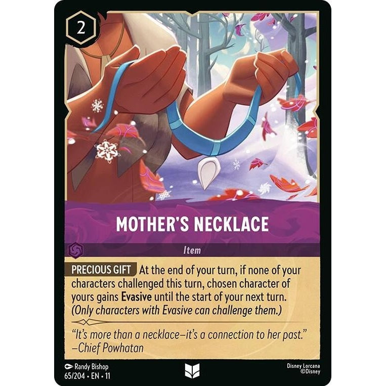 Mother's Necklace - 65/204 Uncommon Disney Lorcana card from Winterspell, Near Mint Normal