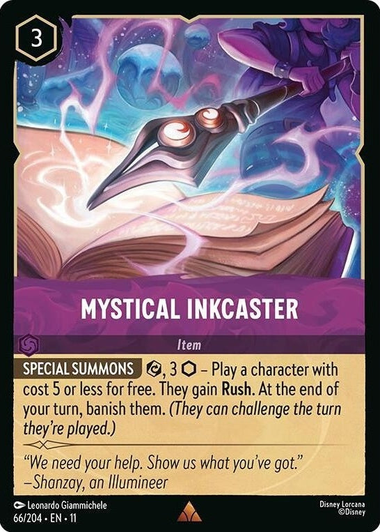Mystical Inkcaster - 66/204 Rare Disney Lorcana card from Winterspell, Near Mint Normal