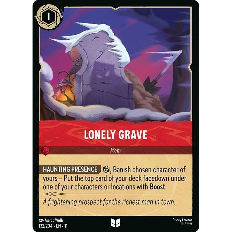 Lonely Grave - 132/204 Uncommon Disney Lorcana card from Winterspell, Near Mint Normal