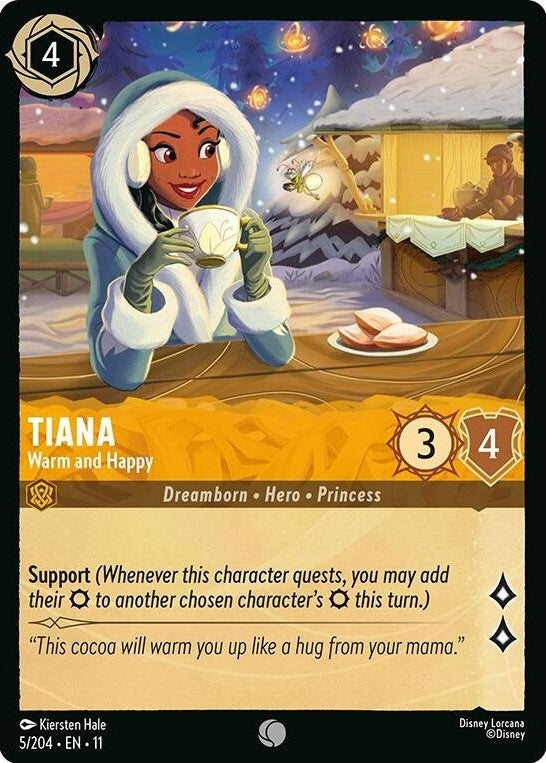 Tiana - Warm and Happy - 5/204 Common Disney Lorcana card from Winterspell, Near Mint Normal