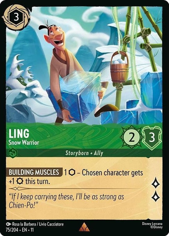 Ling - Snow Warrior - 75/204 Rare Disney Lorcana card from Winterspell, Near Mint Normal