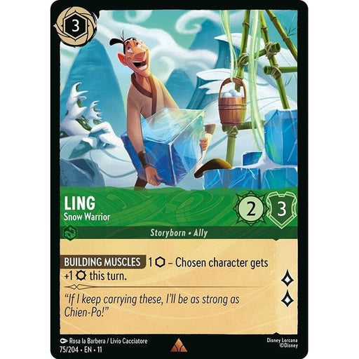 Ling - Snow Warrior - 75/204 Rare Disney Lorcana card from Winterspell, Near Mint Normal