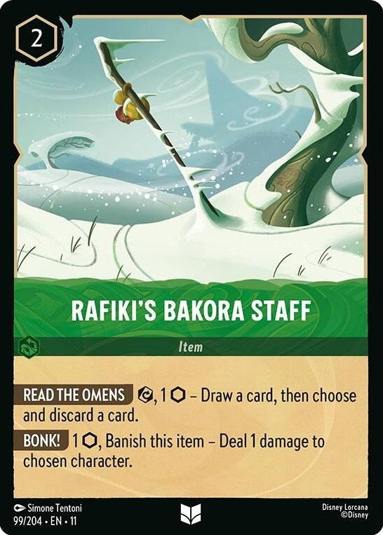 Rafiki's Bakora Staff - 99/204 Uncommon Disney Lorcana card from Winterspell, Near Mint Normal