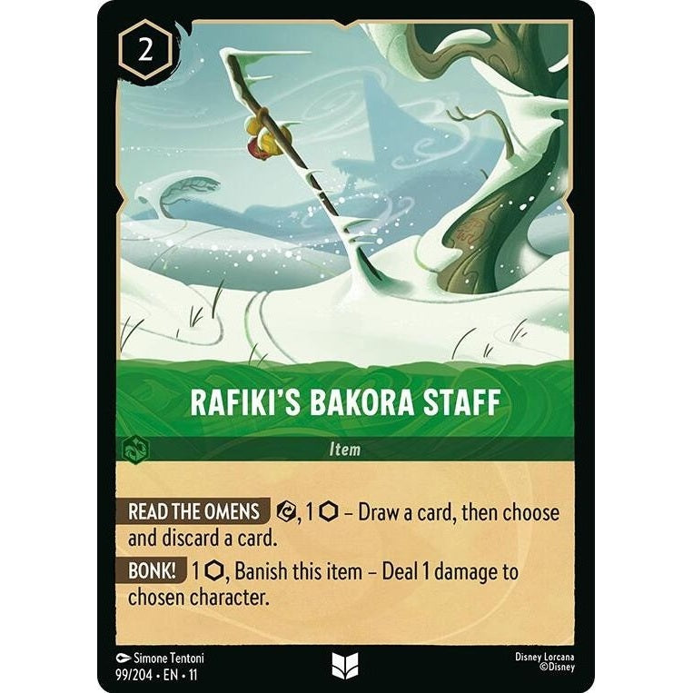 Rafiki's Bakora Staff - 99/204 Uncommon Disney Lorcana card from Winterspell, Near Mint Normal