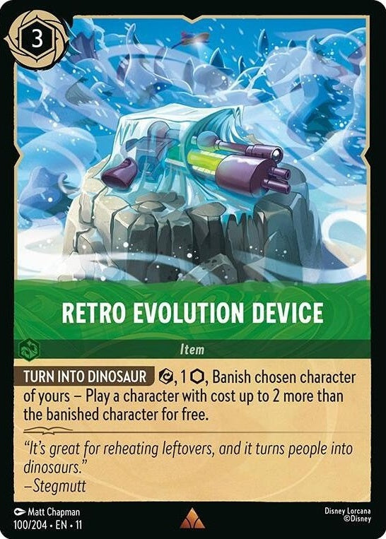 Retro Evolution Device - 100/204 Rare Disney Lorcana card from Winterspell, Near Mint Normal