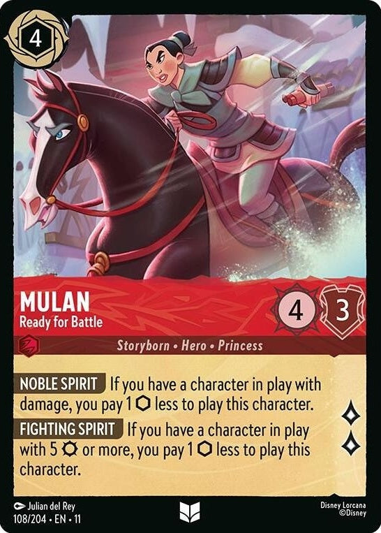 Mulan - Ready for Battle - 108/204 Uncommon Disney Lorcana card from Winterspell, Near Mint Normal