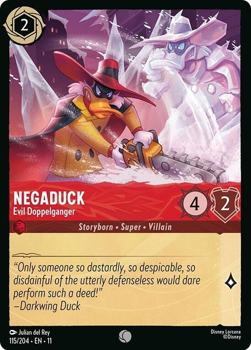 Negaduck - Evil Doppelganger - 115/204 Common Disney Lorcana card from Winterspell, Near Mint Normal