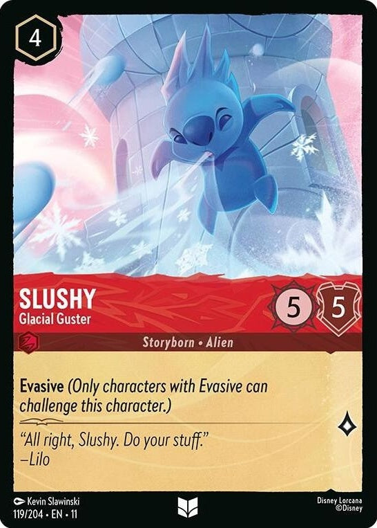 Slushy - Glacial Guster - 119/204 Uncommon Disney Lorcana card from Winterspell, Near Mint Normal