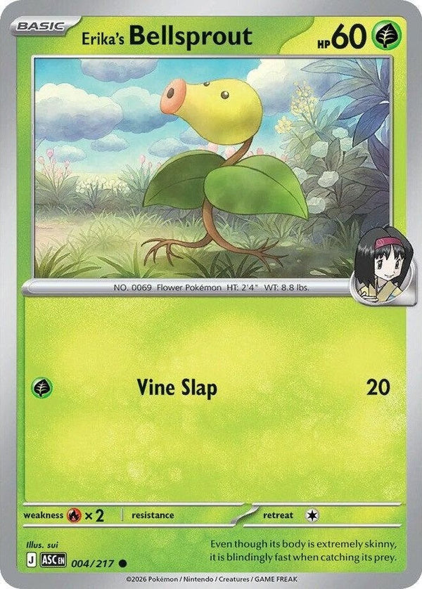 Erika's Bellsprout - 004/217 Common Pokémon card from Ascended Heroes, Near Mint Normal