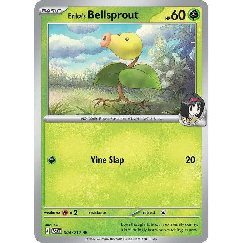 Erika's Bellsprout - 004/217 Common Pokémon card from Ascended Heroes, Near Mint Normal