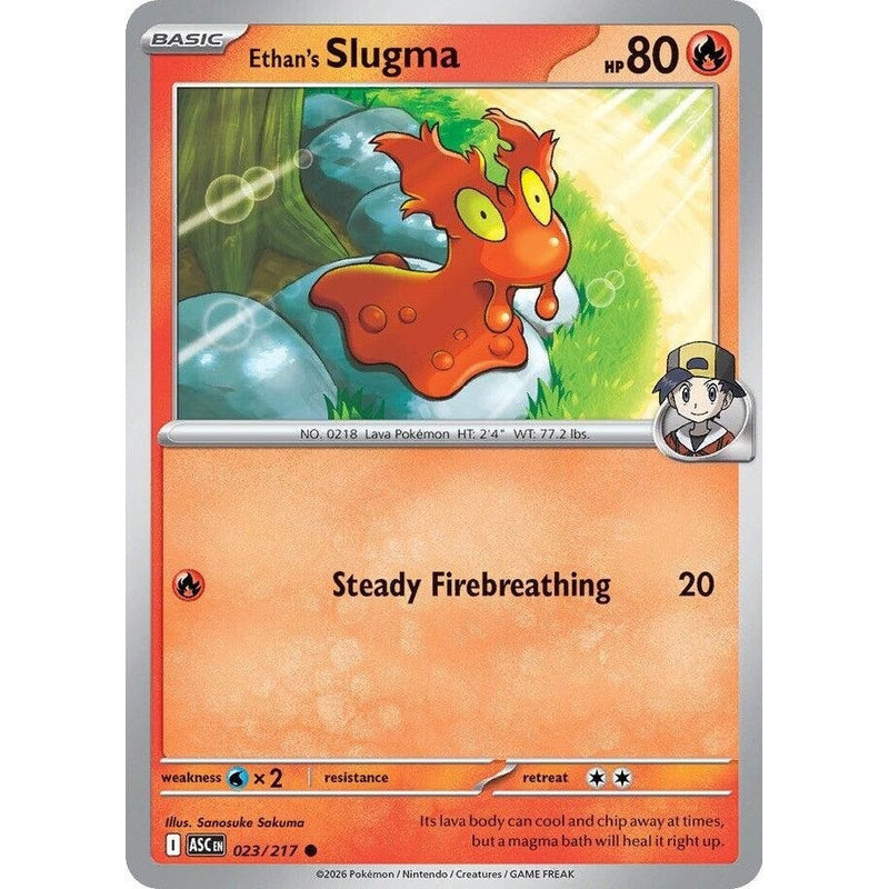 Ethan's Slugma - 023/217 Common Pokémon card from Ascended Heroes, Near Mint Normal