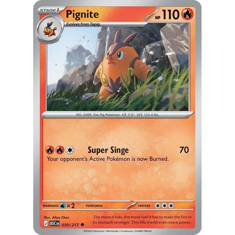 Pignite - 030/217 Uncommon Pokémon card from Ascended Heroes, Near Mint Normal