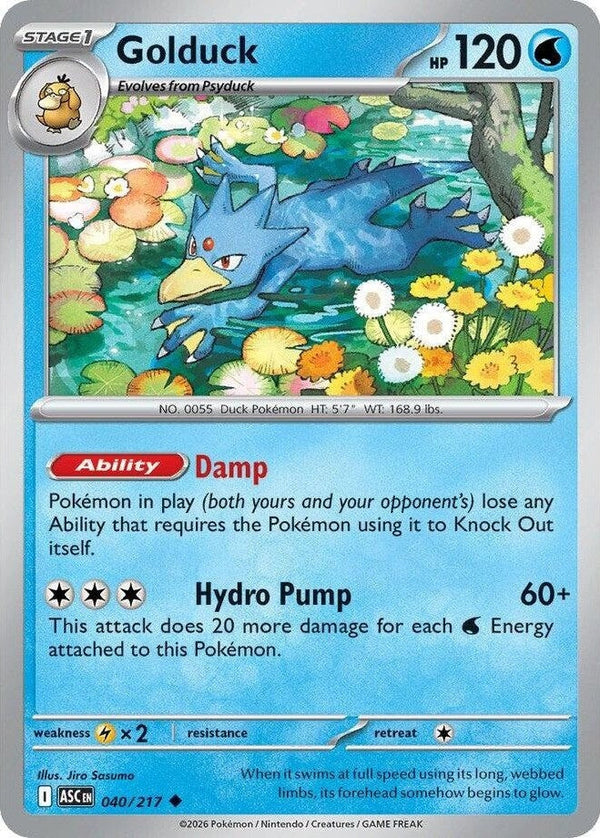 Golduck - 040/217 Uncommon Pokémon card from Ascended Heroes, Near Mint Normal
