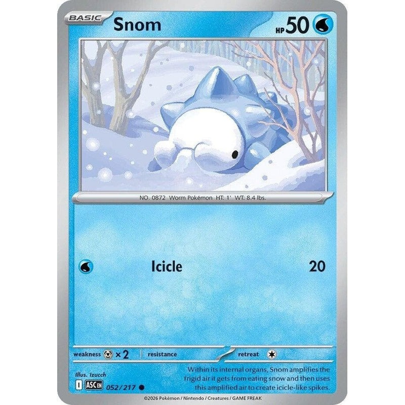 Snom - 052/217 Common Pokémon card from Ascended Heroes, Damaged Normal