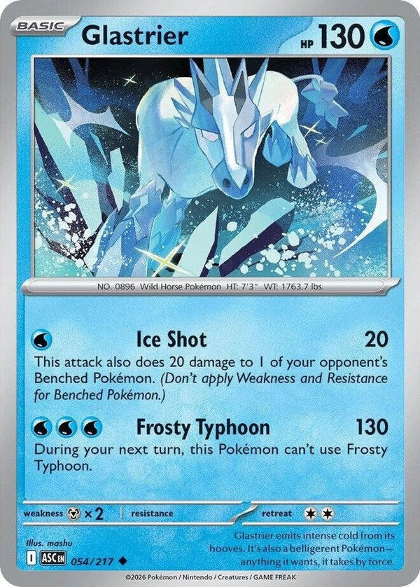 Glastrier - 054/217 Uncommon Pokémon card from Ascended Heroes, Near Mint Normal