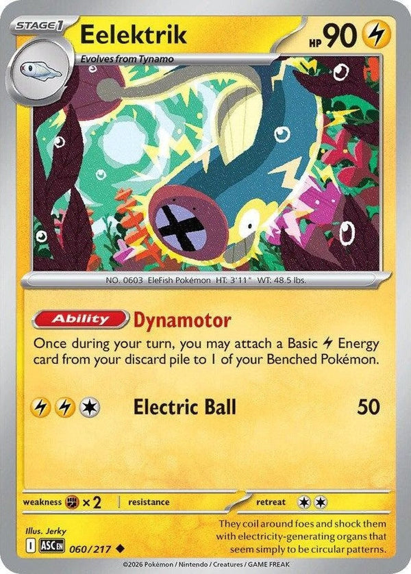 Eelektrik - 060/217 Uncommon Pokémon card from Ascended Heroes, Near Mint Normal