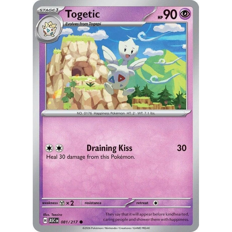 Togetic - 081/217 Common Pokémon card from Ascended Heroes, Near Mint Normal