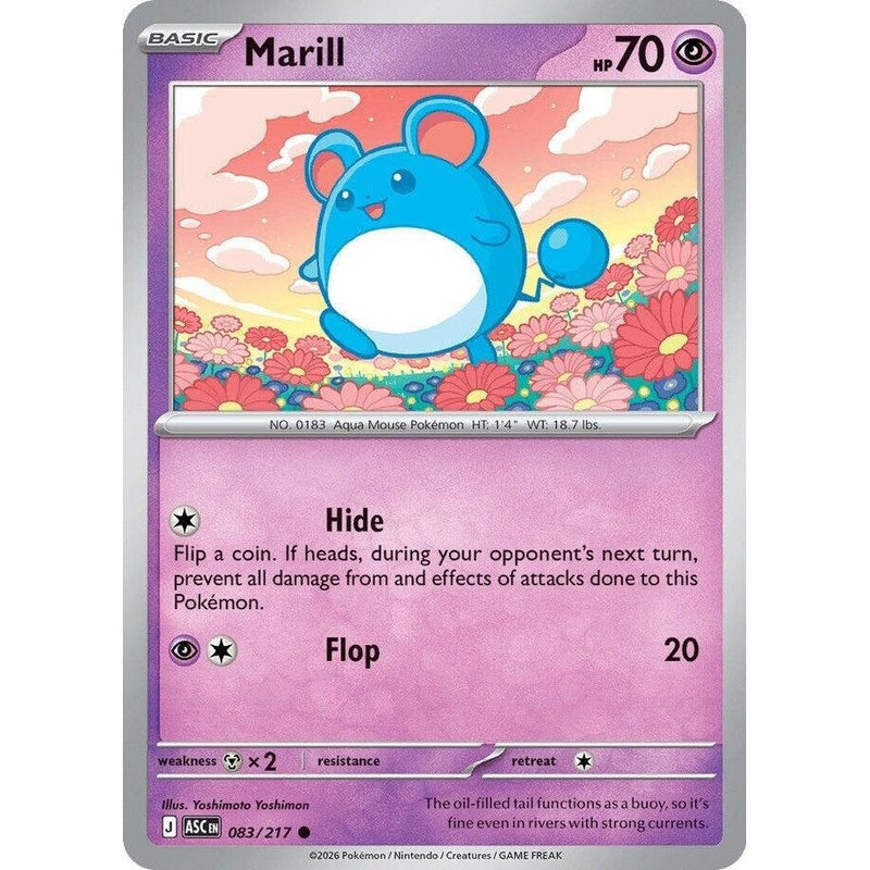 Marill - 083/217 Common Pokémon card from Ascended Heroes, Near Mint Normal