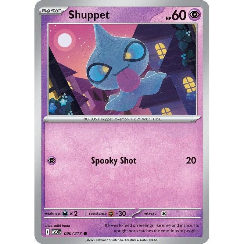 Shuppet - 090/217 Common Pokémon card from Ascended Heroes, Near Mint Normal