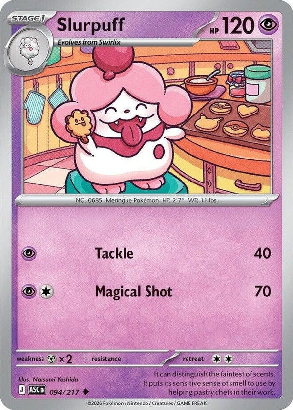 Slurpuff - 094/217 Uncommon Pokémon card from Ascended Heroes, Near Mint Normal