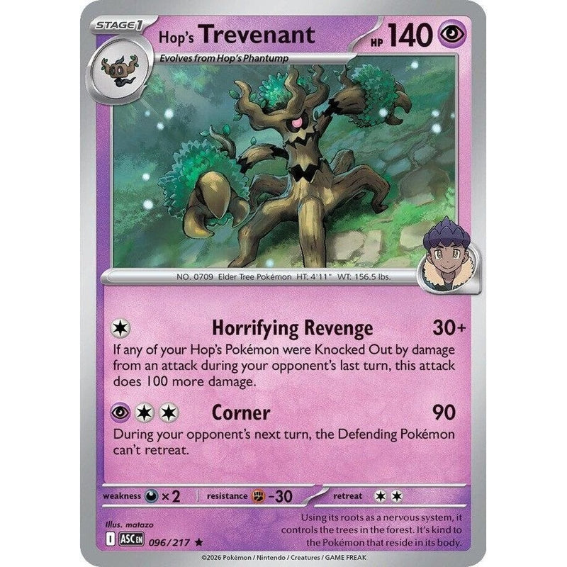 Hop's Trevenant - 096/217 Rare Pokémon card from Ascended Heroes, Near Mint Holofoil