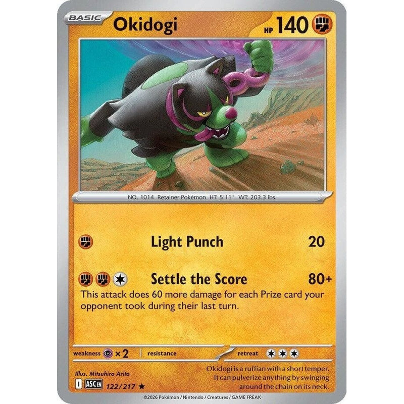 Okidogi - 122/217 Rare Pokémon card from Ascended Heroes, Near Mint Holofoil