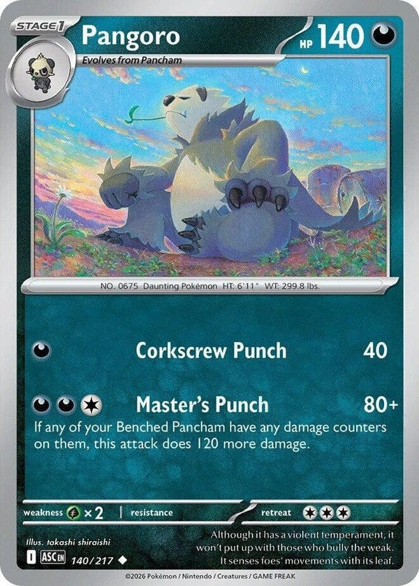 Pangoro - 140/217 Uncommon Pokémon card from Ascended Heroes, Near Mint Normal