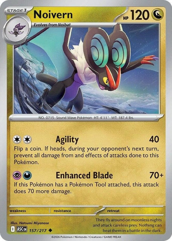 Noivern - 157/217 Uncommon Pokémon card from Ascended Heroes, Near Mint Normal
