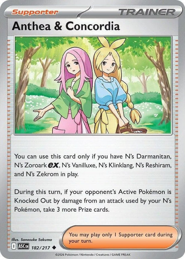 Anthea & Concordia - 182/217 Uncommon Pokémon card from Ascended Heroes, Near Mint Normal