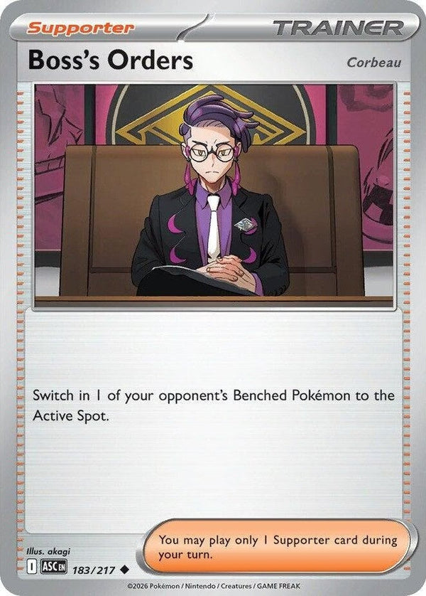 Boss's Orders [Corbeau] - 183/217 Uncommon Pokémon card from Ascended Heroes, Near Mint Normal