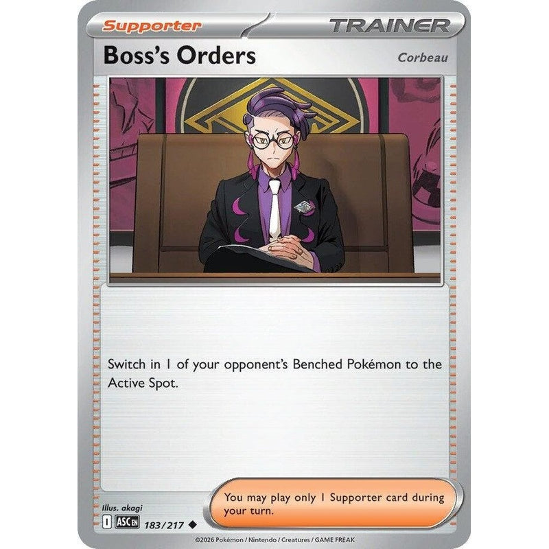 Boss's Orders [Corbeau] - 183/217 Uncommon Pokémon card from Ascended Heroes, Near Mint Normal