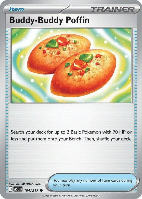 Buddy-Buddy Poffin - 184/217 Common Pokémon card from Ascended Heroes, Near Mint Normal