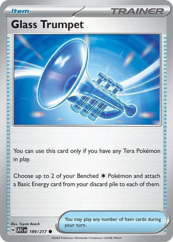 Glass Trumpet - 189/217 Common Pokémon card from Ascended Heroes, Near Mint Normal