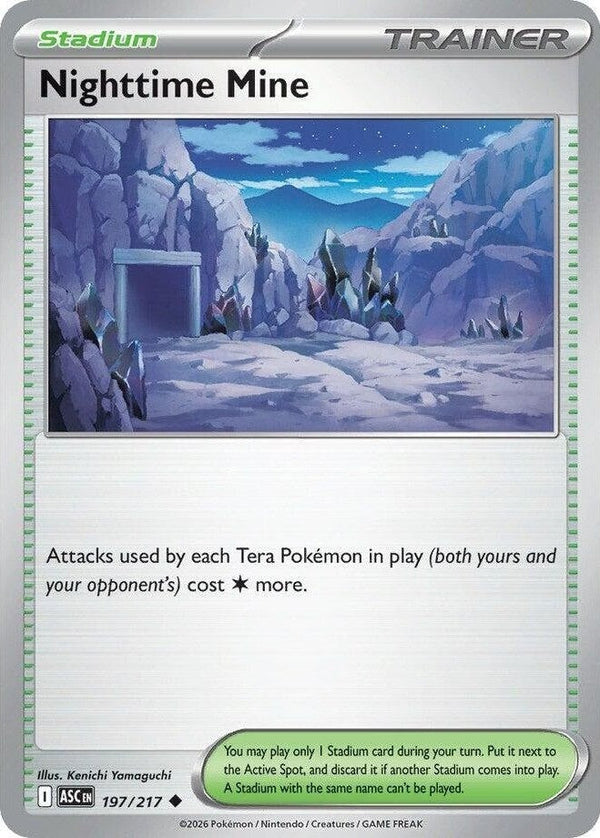 Nighttime Mine - 197/217 Uncommon Pokémon card from Ascended Heroes, Near Mint Normal