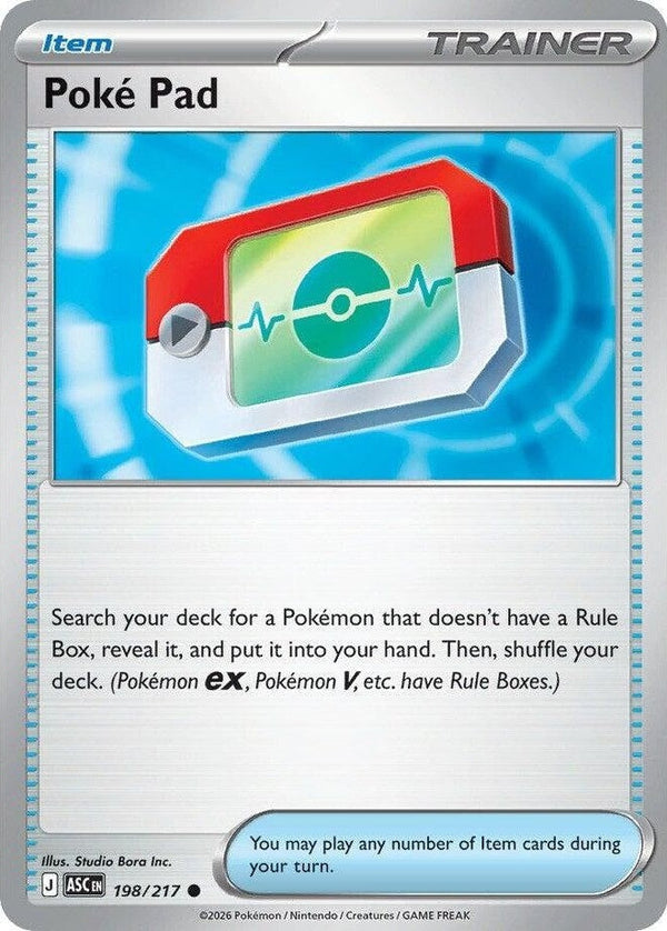 Poke Pad - 198/217 Common Pokémon card from Ascended Heroes, Near Mint Normal