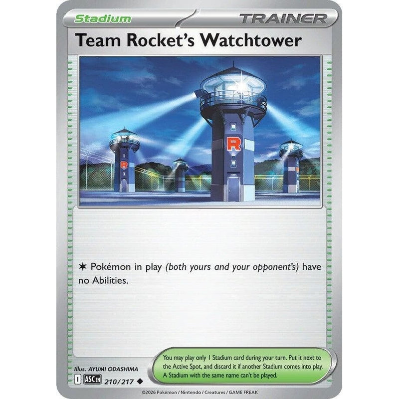 Team Rocket's Watchtower - 210/217 Uncommon Pokémon card from Ascended Heroes, Near Mint Normal