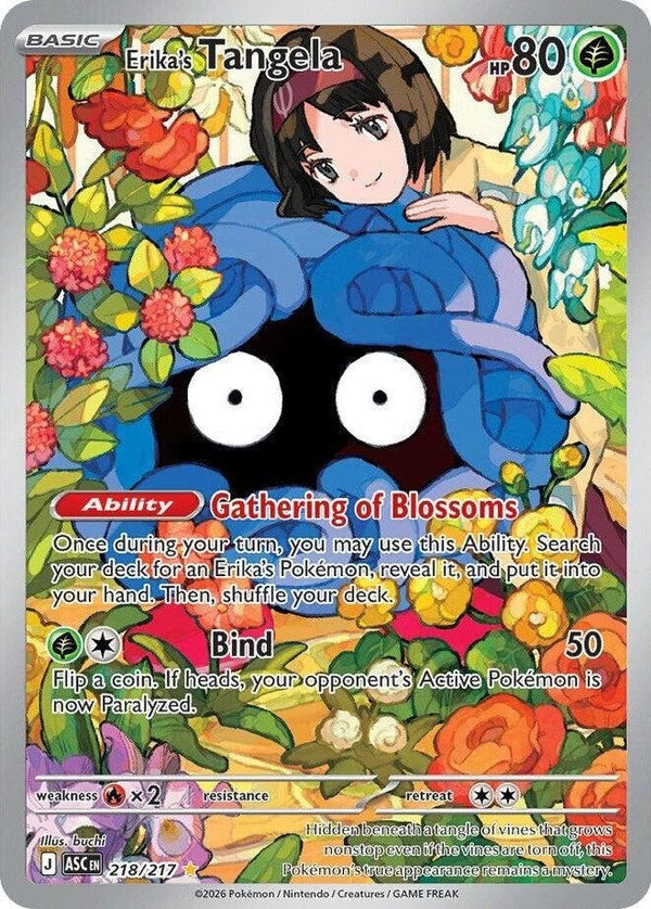 Erika's Tangela - 218/217 Illustration Rare Pokémon card from Ascended Heroes, Near Mint Holofoil