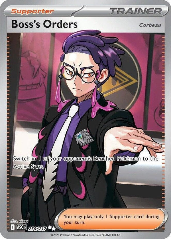 Boss's Orders [Corbeau] - 256/217 Ultra Rare Pokémon card from Ascended Heroes, Near Mint Holofoil