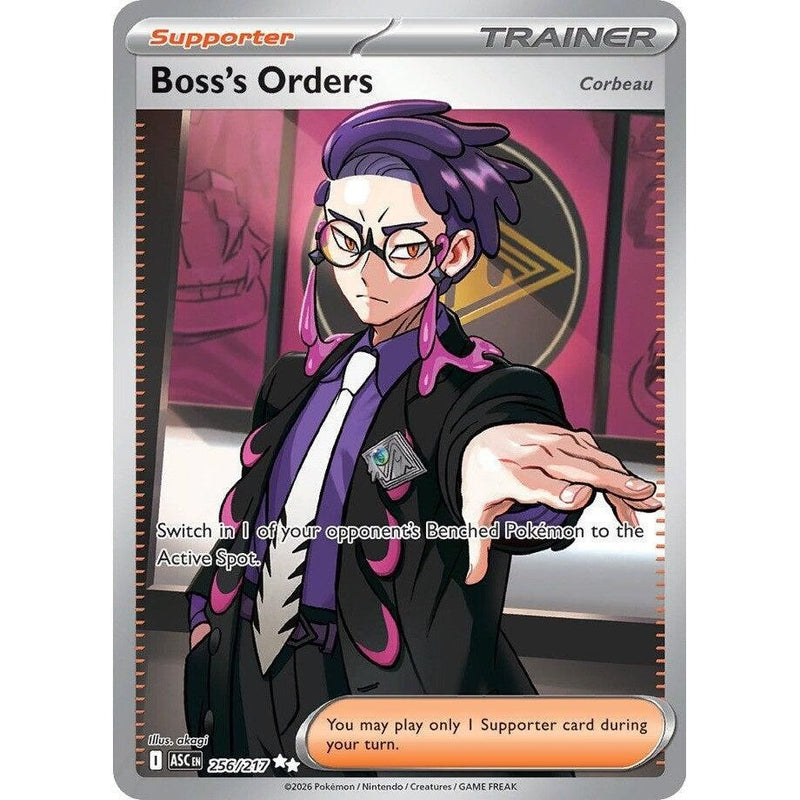 Boss's Orders [Corbeau] - 256/217 Ultra Rare Pokémon card from Ascended Heroes, Near Mint Holofoil