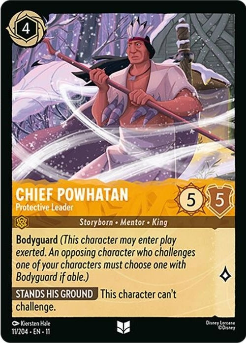 Chief Powhatan - Protective Leader - 11/204 Uncommon Disney Lorcana card from Winterspell, Near Mint Normal
