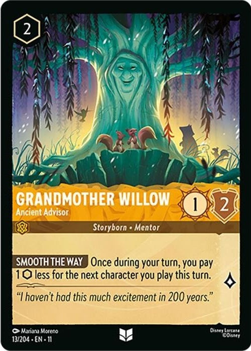 Grandmother Willow - Ancient Advisor - 13/204 Uncommon Disney Lorcana card from Winterspell, Near Mint Normal